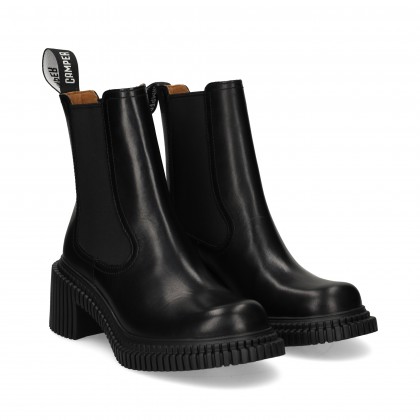 BOTIN ELASTICO PLATAFORMA PIEL NEGRO 001 SCHWARZ