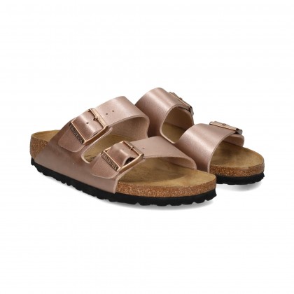 SANDALIA 2 HEBILLAS METALIZADA COBRE CUIVRE