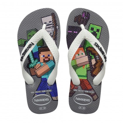 HAVAIANAS KIDS MINECRAFT GRIS 1077 GRIS BLANC