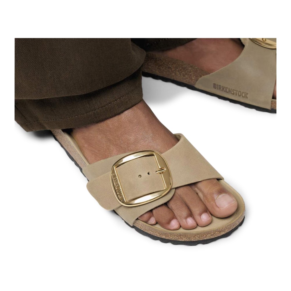 Birkenstock Madrid Big Buckle LEOI Sandalias Planas Mujer - Beige Talla 38n – imagen 2