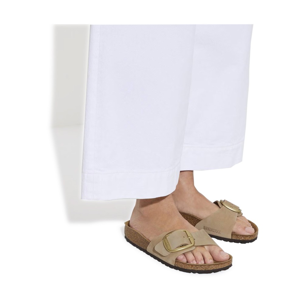 Birkenstock Madrid Big Buckle LENB Sandalias Planas Mujer - Beige Talla 36n – imagen 2