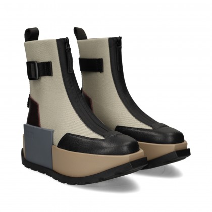BOTIN PLATAFORMA CALCETIN GRIS STONE MIX