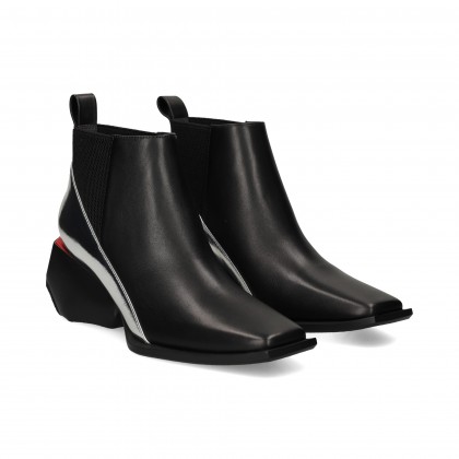 BOTIN TACON GEO ROJO PIEL NEGRO Grenat