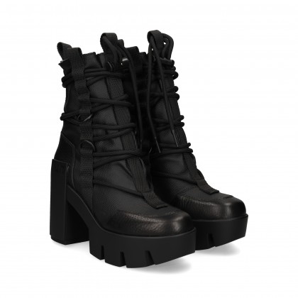 BOTIN ATADO PIEL NEGRO NOIR
