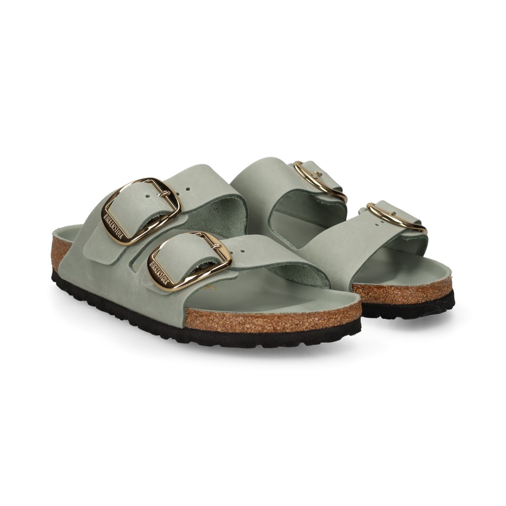 Birkenstock ARIZONA BIG BUCKLE LEOI Sandalias Planas Mujer - Verde Talla 39n