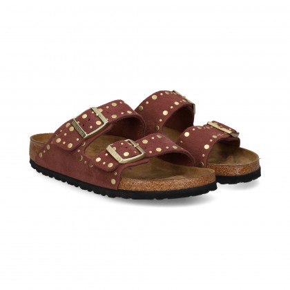 SANDALIA 2 HEBILLAS TACHUELAS ANTE LILA PEPPER