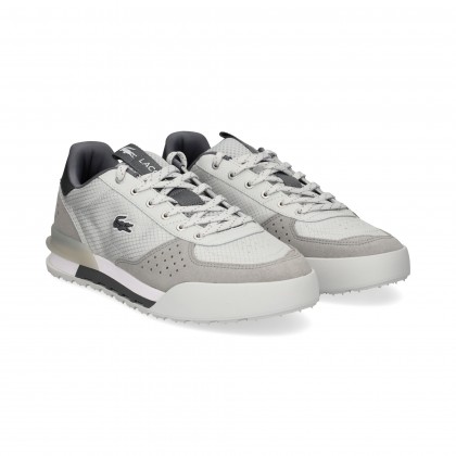 ZAPATILLA ANTE PERFORADO TEJIDO GRIS