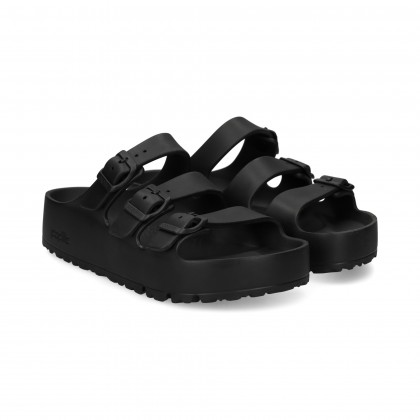 PLATAFORMA 3 HEBILLAS GOMA NEGRO SCHWARZ