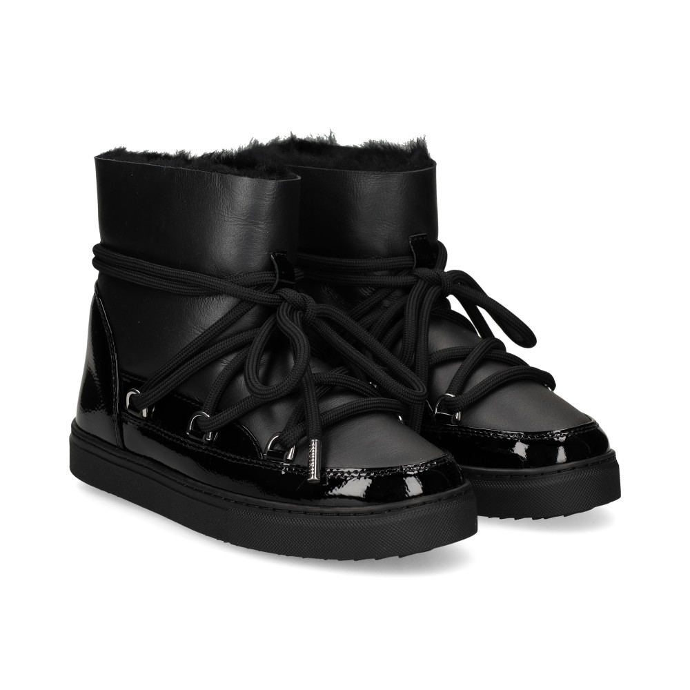 inuikii botines planos mujer - negro talla 41