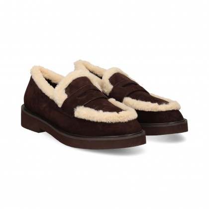 MOCASIN BORREGO CONTORNO ANTE MOKA MARRON 