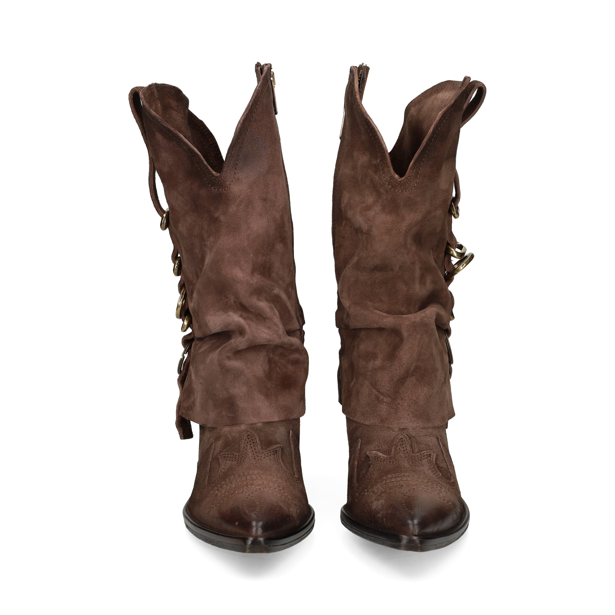 botin-cowboy-hebillas-serraje-moka