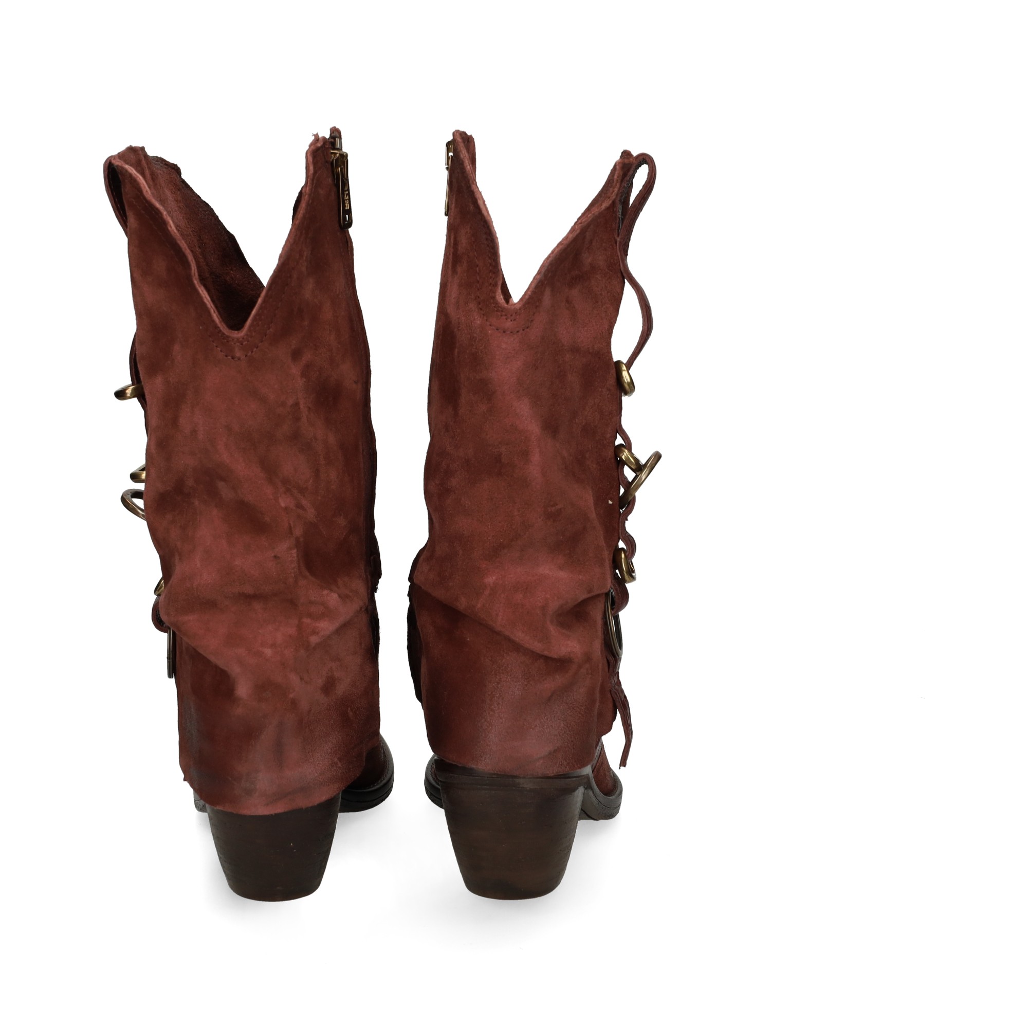 botin-cowboy-hebillas-serraje-burdeos