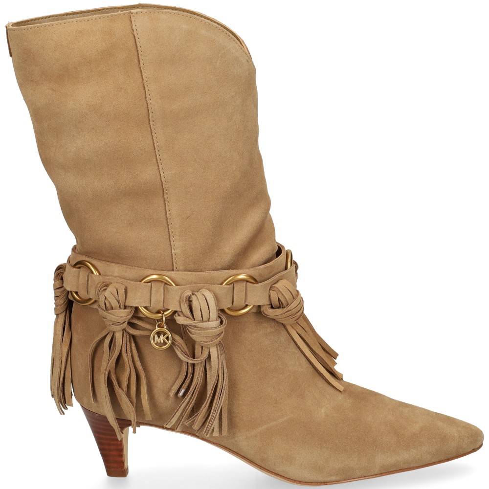 Michael Kors DANIELA FRINGEMID BOOT Botas Con Tacón Mujer - Beige Talla 7.5 – imagen 2