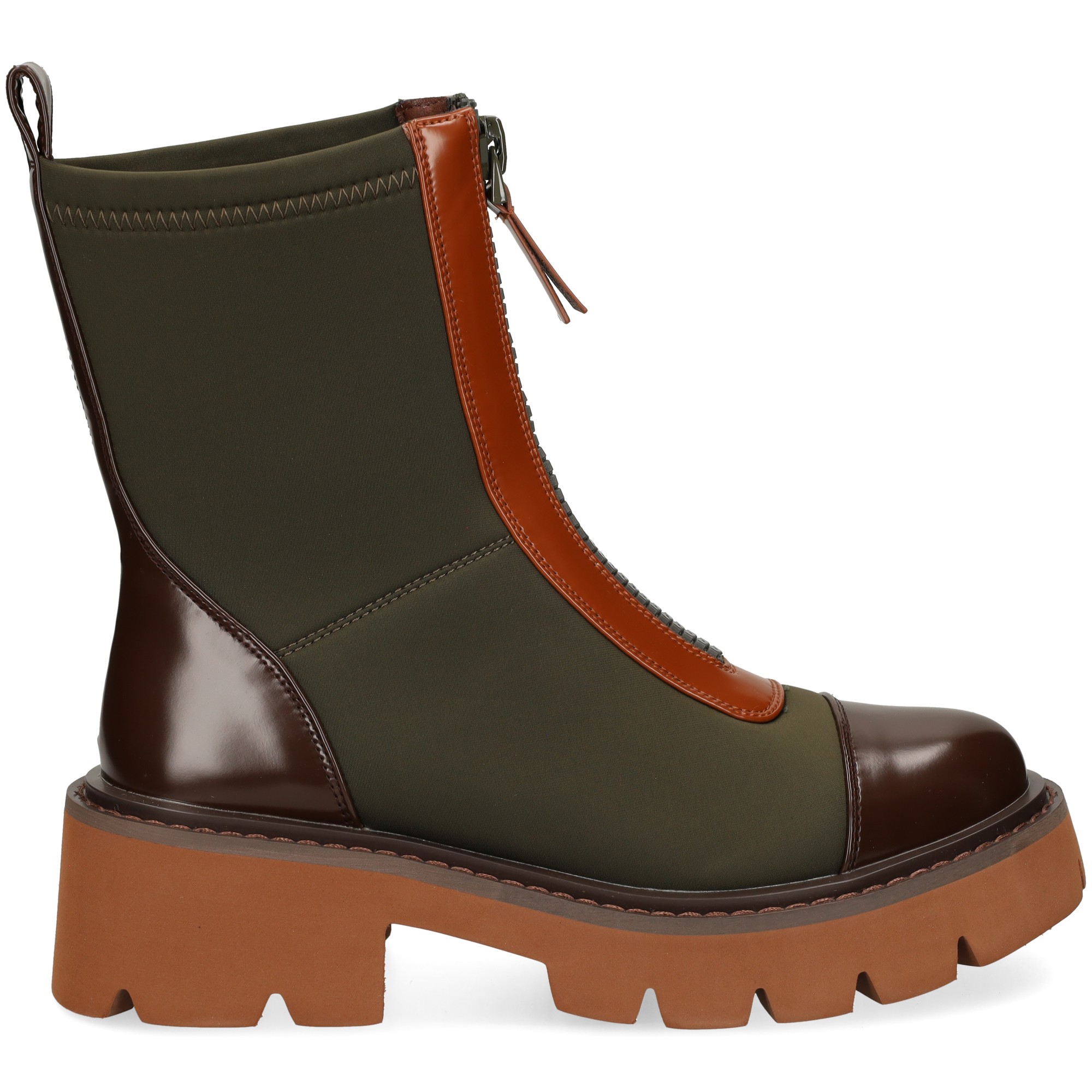 botin-combinado-neopreno-piel-kaki