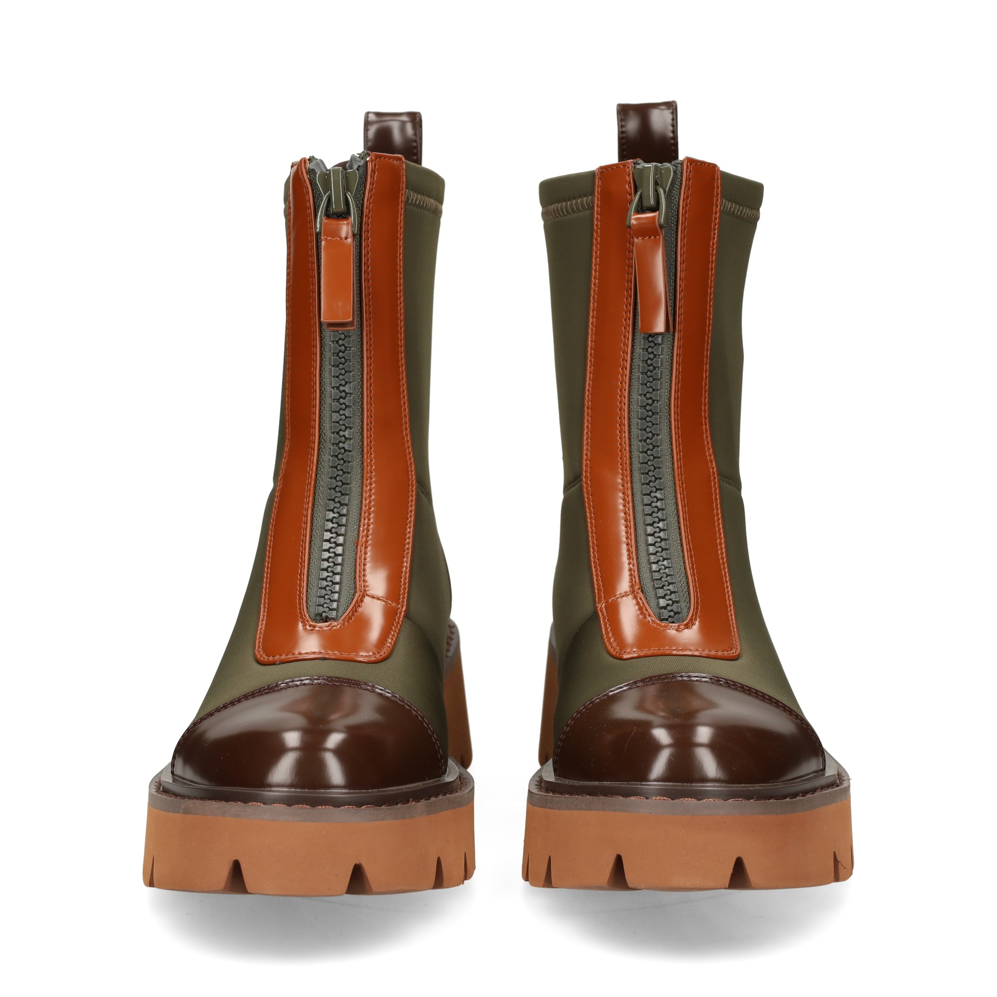 botin-combinado-neopreno-piel-kaki