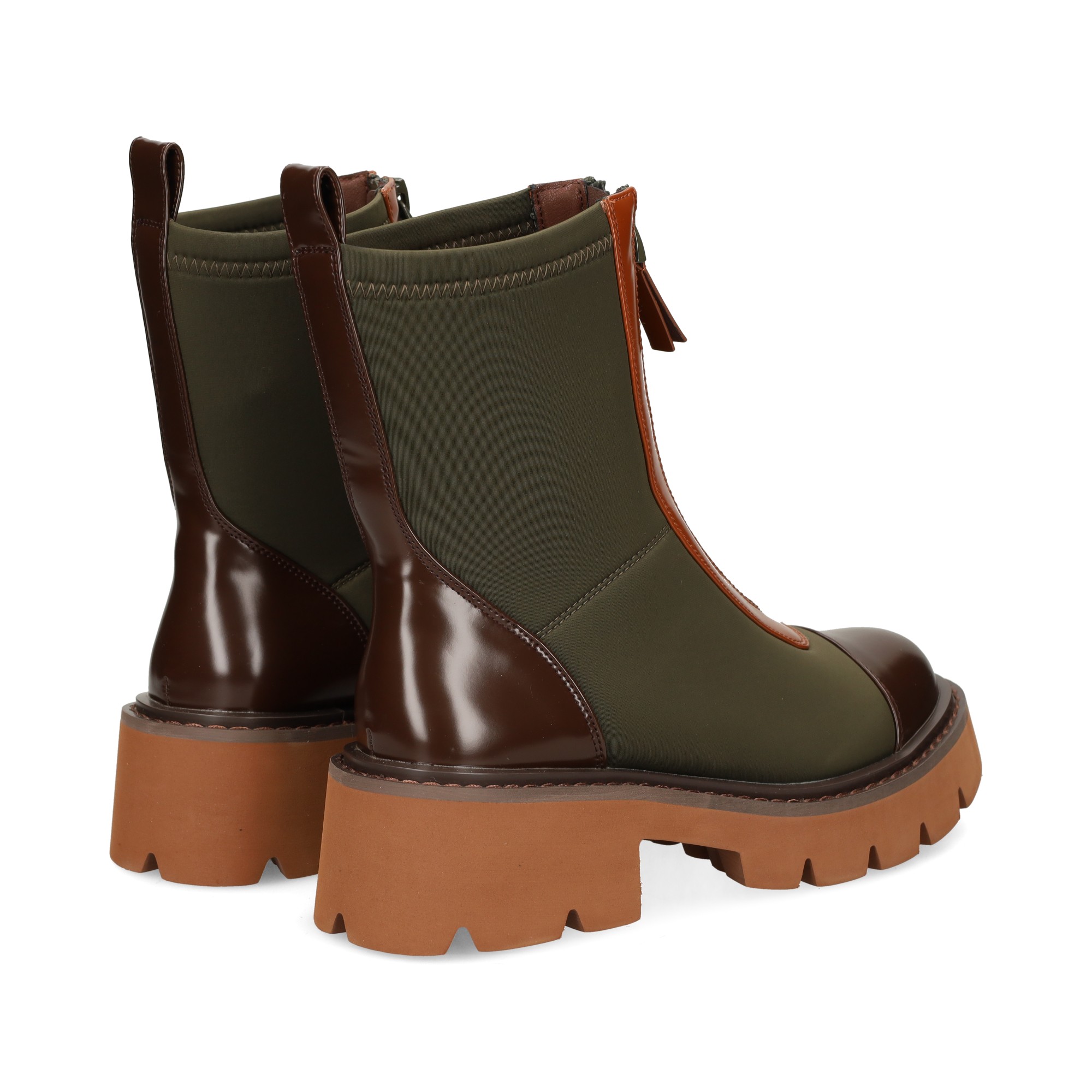 botin-combinado-neopreno-piel-kaki