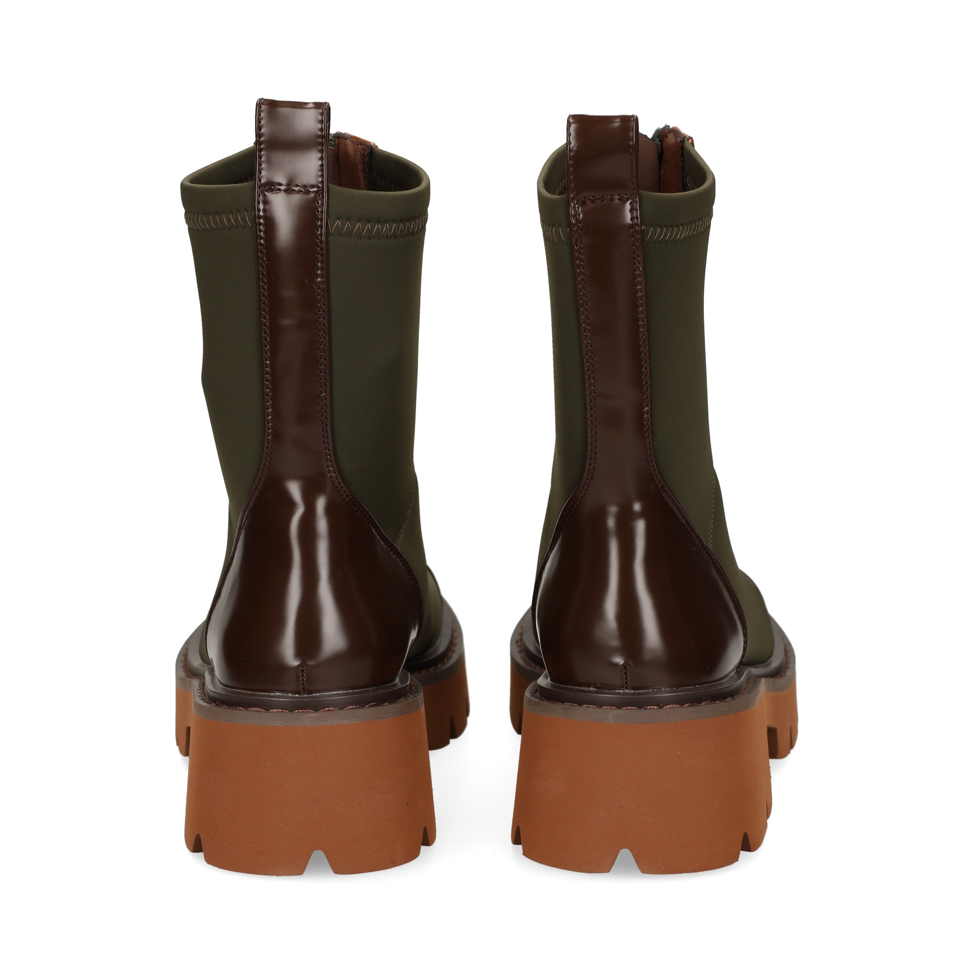 botin-combinado-neopreno-piel-kaki