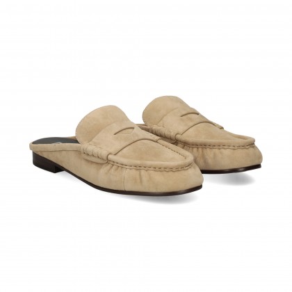 BIBI LOU Zueco Antifaz Ante Beige Trench