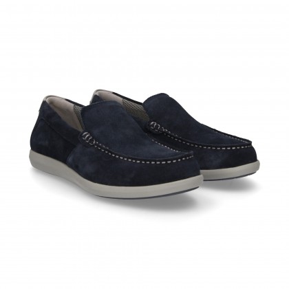 MOCCASIN SUEDE BORDON BLUE