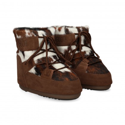 MOON BOOT Botin Presky Pelo/Ante Vaca Marron AM04 White/Coco