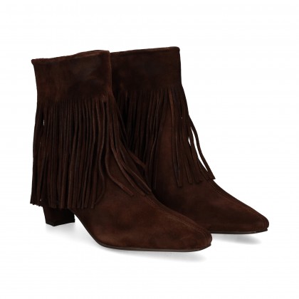 Unisa Botin Tacon Flecos Ante Moka Walnut