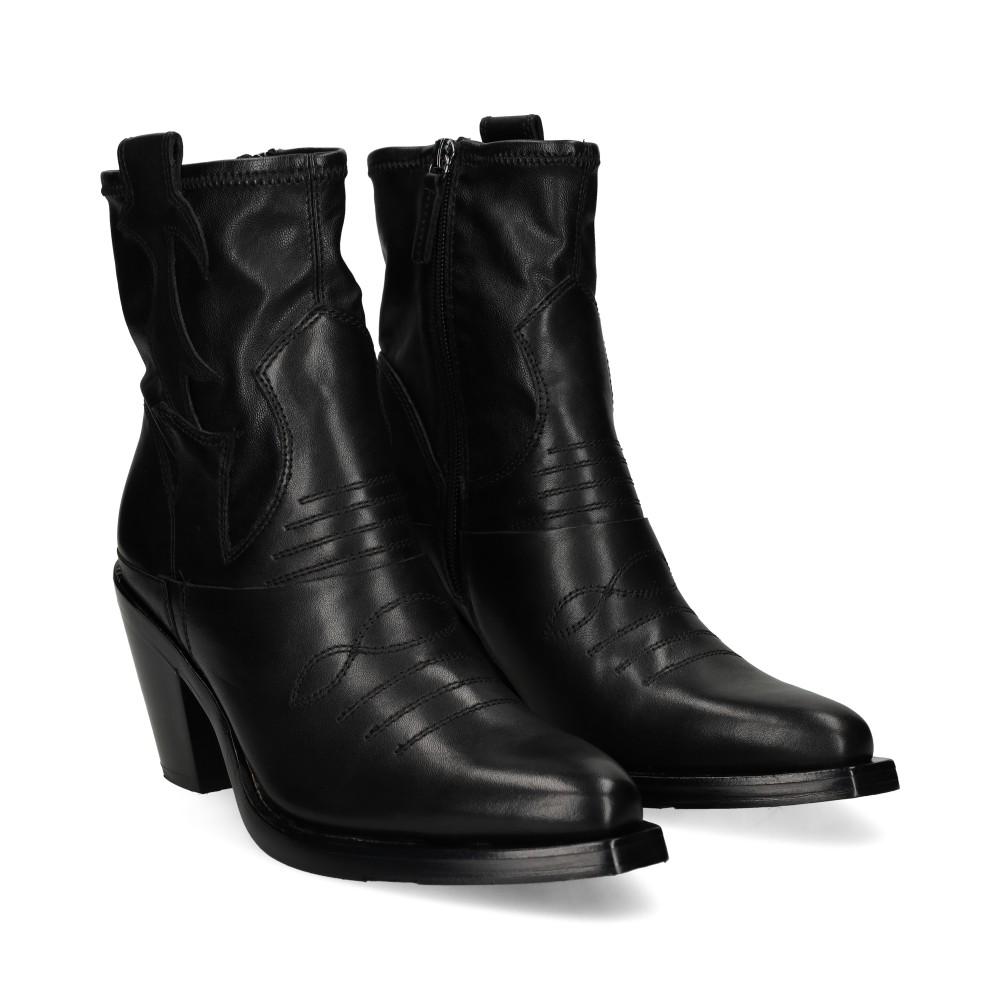 ash botines con tacon mujer - negro talla 36