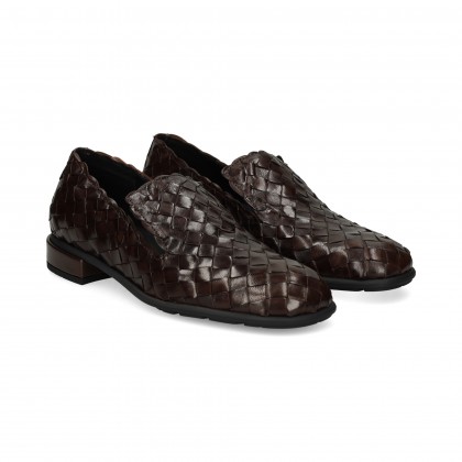 MOCASIN TRENZADO PIEL MOKA 79 CAFE