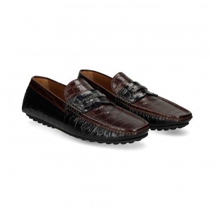 MOCASIN ANTIFAZ LOGO COCO PIEL NEGRO SCHWARZ