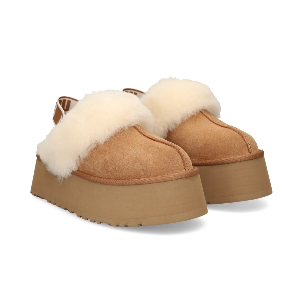 Ugg Ugg Funkette Chestnut - Zapatos de Plataforma con Piel de Oveja Cuero