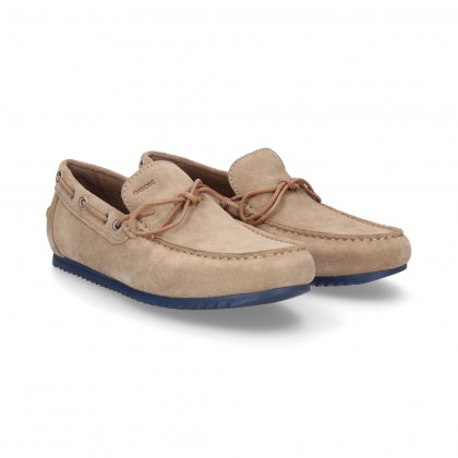 MOCASSINO ANELLO DENTI PELLE SCAMOSCIATA BEIGE